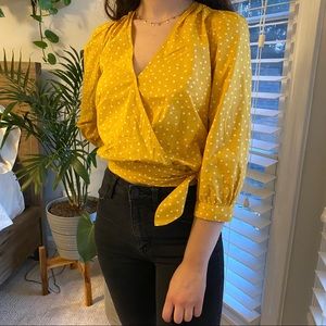 Madewell women’s wrap blouse - yellow